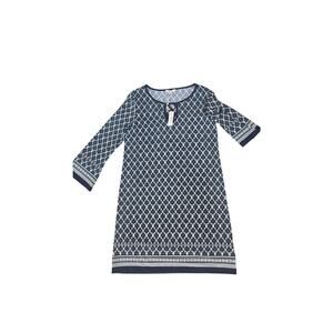 Max‎ Studio Women’s Small Navy Green Geometric Print Shift Dress NWT